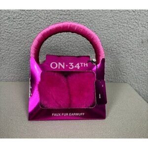 ON 34TH Women's Faux Fur Earmuffs Pink One Size Cute & Cozy Gift Box NWT's